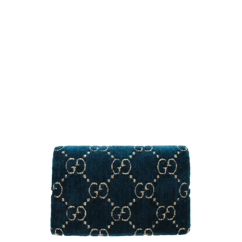 Gucci handbags for women with a back - zip pocketGucci Navy Blue Velvet Dionysus Super Mini Bag