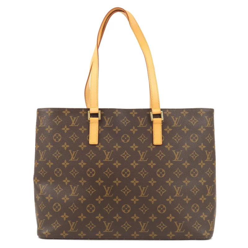 Louis Vuitton bags with a snap - button closure and a decorative charm for styleLouis Vuitton Monogram Luco Tote Bag Brown M51155