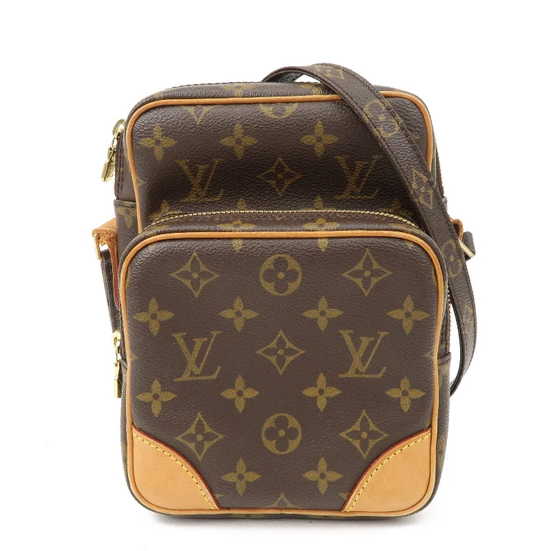 Louis Vuitton bags with a snap - button closure and a decorative charm for styleLouis Vuitton Monogram Amazone Shoulder Bag Brown M45236