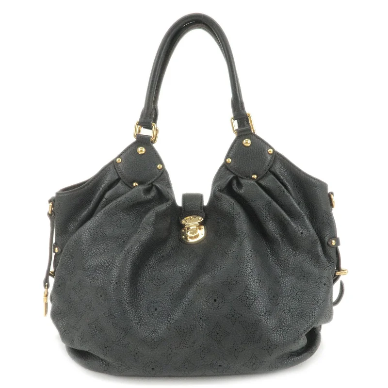 Louis Vuitton Alma bags with a monogram - embossed leather surfaceLouis Vuitton Monogram Mahina XL Shoulder Bag Noir M95547