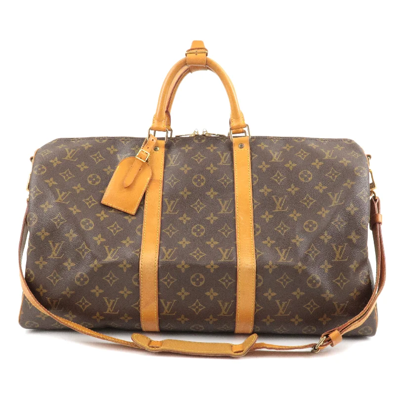 Louis Vuitton bags with a front - zip pocket for small items like keysLouis Vuitton Monogram Keep All Bandouliere 50 Bag M41416