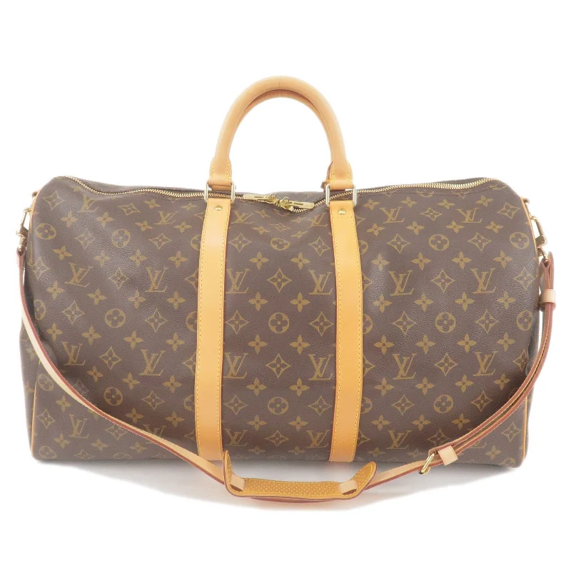 Louis Vuitton bags with a detachable mirror inside for on - the - go touch - upsLouis Vuitton Monogram Keep All Bandouliere 50 Bag M41416