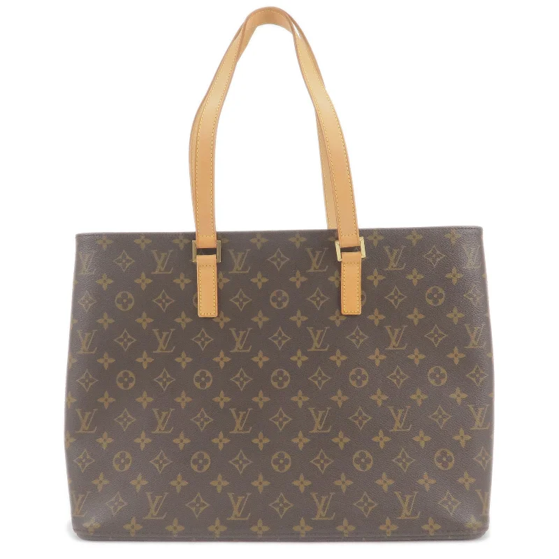 Ladies Louis Vuitton shoulder bags with a wide - width strap for comfortLouis Vuitton Monogram Luco Tote Bag Hand Bag Brown M51155