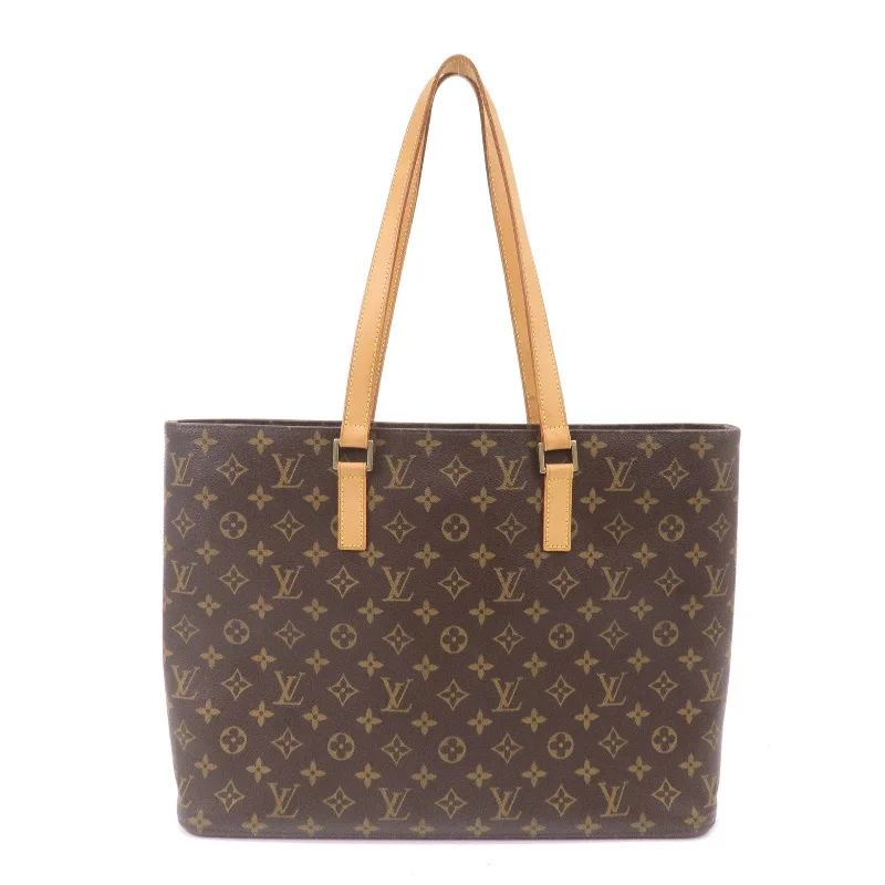 Louis Vuitton Twist bags with a contrast - colored interior for visual interestLouis Vuitton Monogram Luco Tote Bag Hand Bag Brown M51155