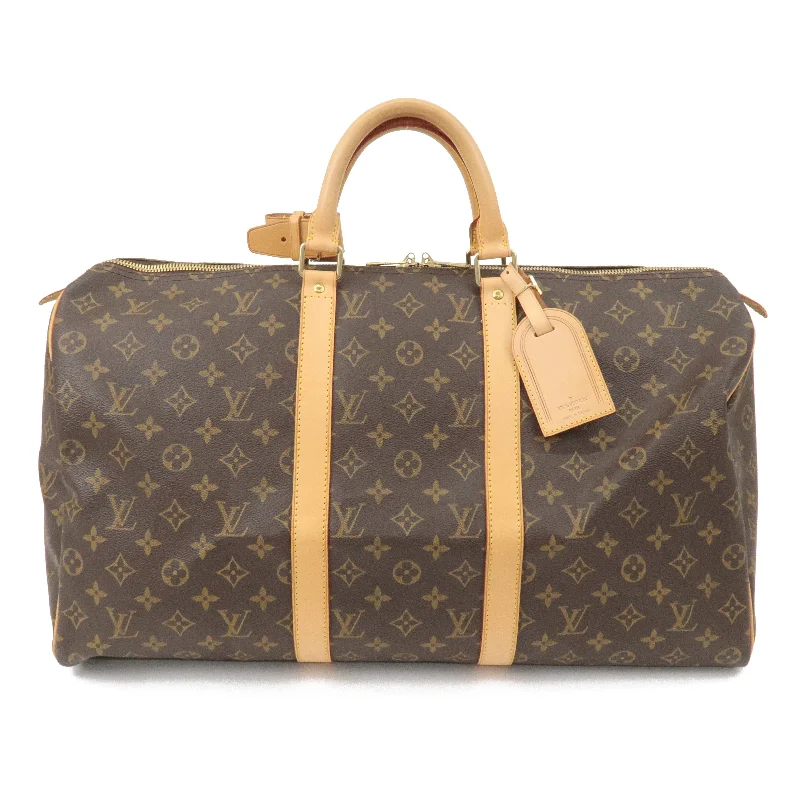 Louis Vuitton Alma bags with a detachable shoulder strap for versatilityLouis Vuitton Monogram Keep All 50 Boston Bag Brown M41426