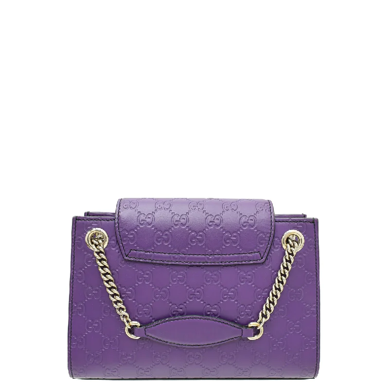 Women Gucci Sylvie bags with a leather - wrapped handleGucci Violet Guccissima Emily Small Chain Bag