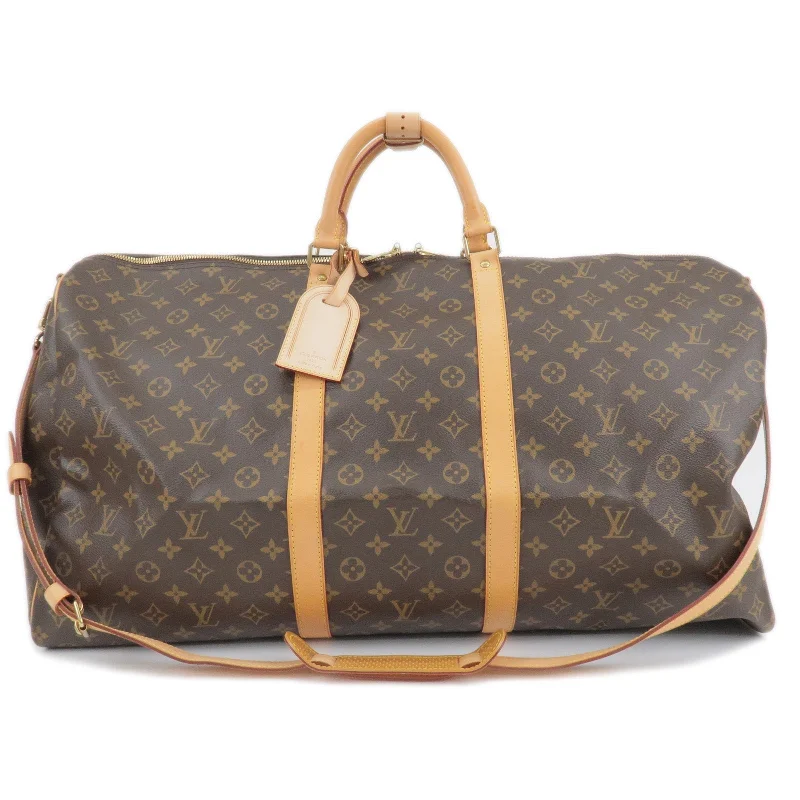 Louis Vuitton tote bags with a printed LV logo on the front for brand visibilityLouis Vuitton Monogram Keep All Bandouliere 60 Bag M41412