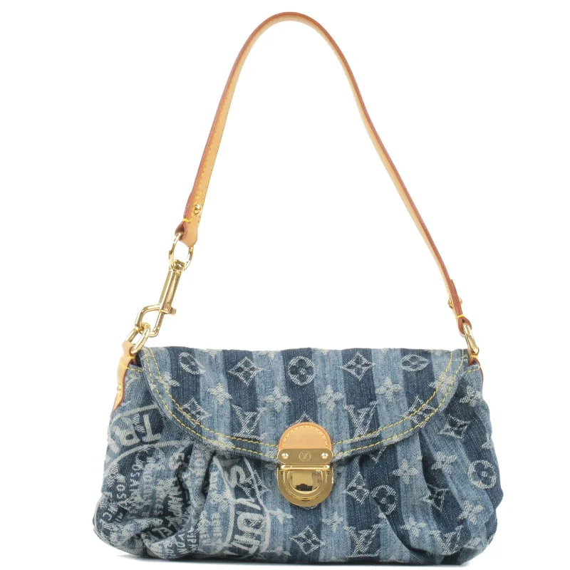 Louis Vuitton bags with a zippered interior pocket for better organizationLouis Vuitton Monogram Denim Mini Pleaty Raye Shoulder Bag M95333