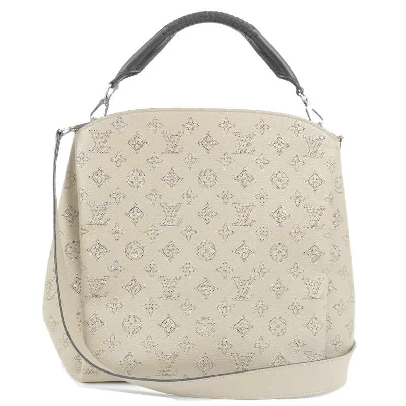 Ladies Louis Vuitton Petite Malle bags with a star - shaped charm for cutenessLouis Vuitton Monogram Mahina Babylone PM 2Way Bag Galet M50032