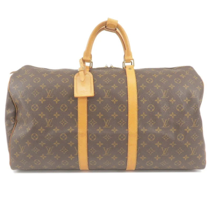 Ladies Louis Vuitton shoulder bags with a magnetic - closure flap for easeLouis Vuitton Monogram Keep All 55 Boston Bag M41424