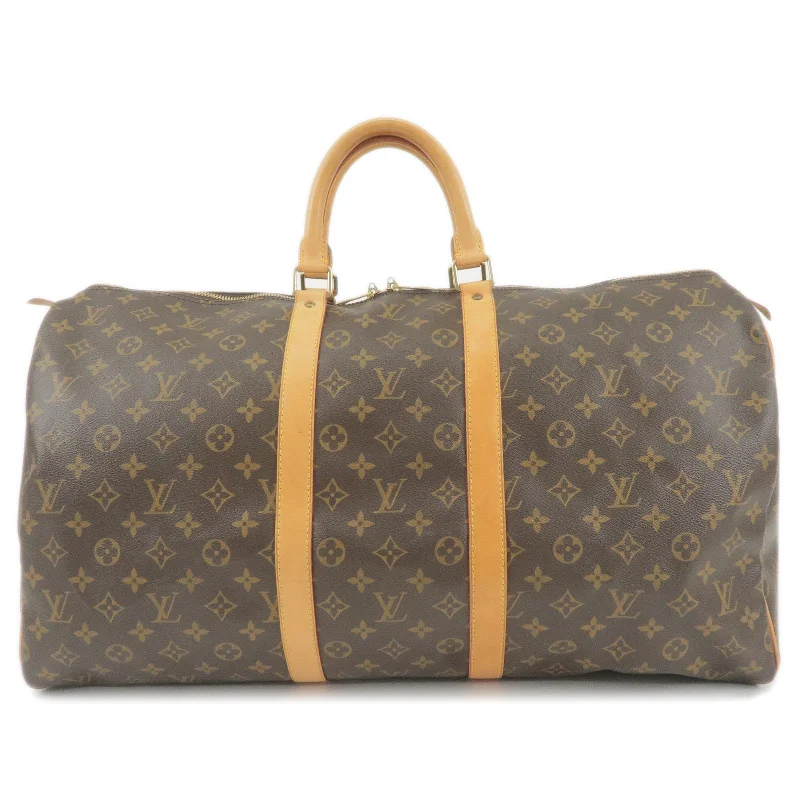 Louis Vuitton bags with a front - flap pocket for quick - access itemsLouis Vuitton Monogram Keep All 55 Boston Bag M41424