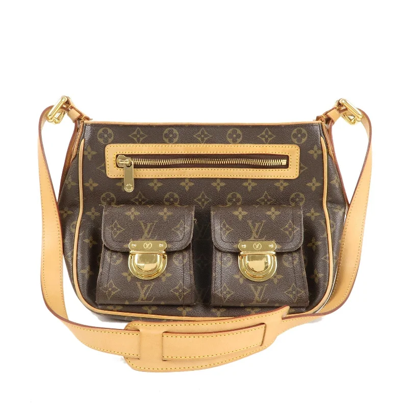 Ladies Louis Vuitton shoulder bags with a single - handle silhouetteLouis Vuitton Monogram Hudson GM Shoulder Bag Brown M40045