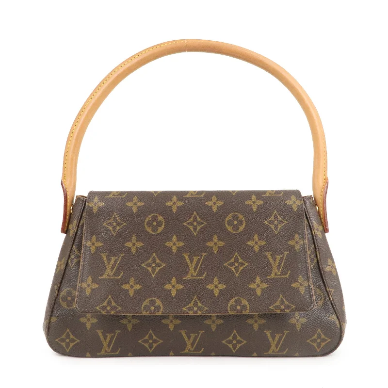 Louis Vuitton bags with a magnetic snap closure for easy accessLouis Vuitton Monogram Mini Looping Shoulder Bag Hand Bag M51147