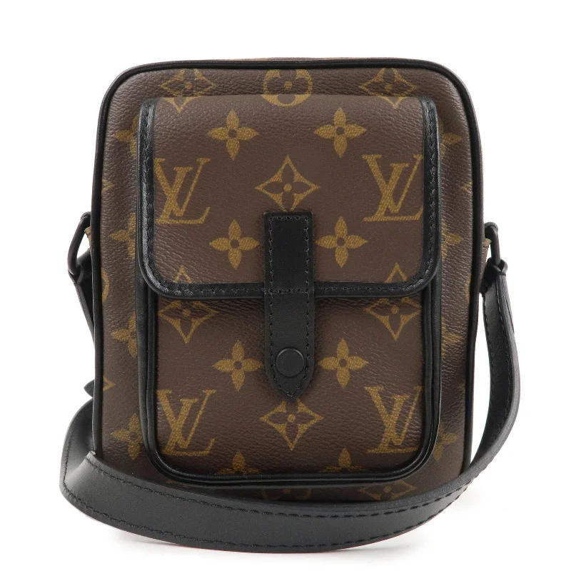 Louis Vuitton bags with a chain - link trim and a leather body for a modern edgeLouis Vuitton Monogram Maccasar Christopher Shoulder Bag M69404