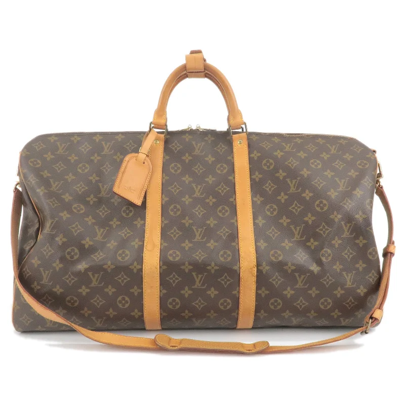 Louis Vuitton bags with a snap - button closure and a decorative charm for styleLouis Vuitton Monogram Keep All Bandouliere 60 Bag M41412