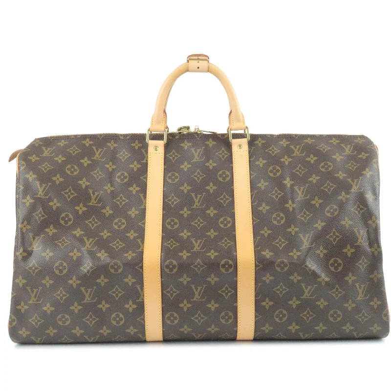 Louis Vuitton bags with a magnetic snap closure for easy accessLouis Vuitton Monogram Keep All 55 Travel Bag Boston Bag M41424