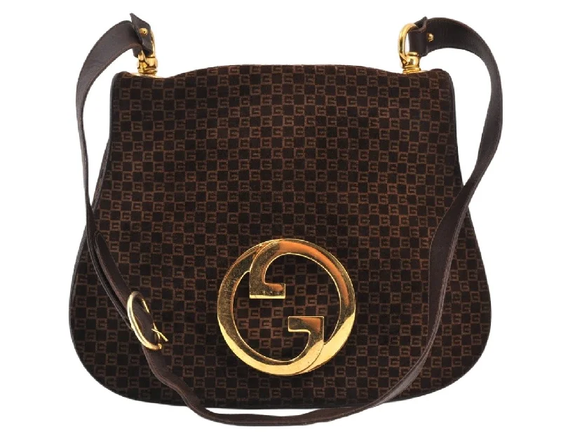 Gucci Marmont bags for women with quilted leather exteriorsAuthentic GUCCI Double G Square GG Suede Leather Shoulder Bag 53280 Brown 1312K