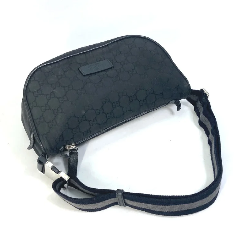 Gucci backpacks for women with a multi - pocket designGUCCI Waist bag 509643 Nylon black GG belt bag Sling bag mens Secondhand