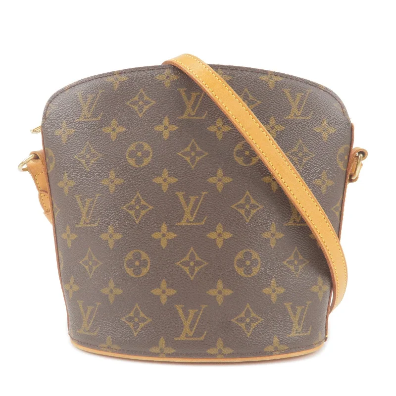 Louis Vuitton crossbody bags with a woven leather strap for textureLouis Vuitton Monogram Drouot Cross Body Shoulder Bag M51290