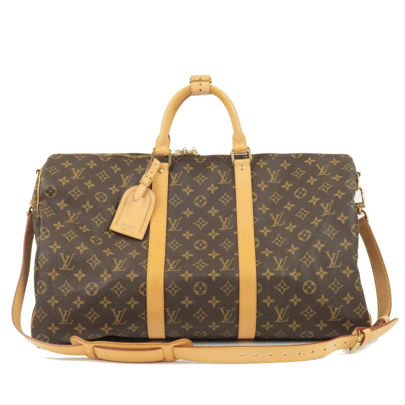 Louis Vuitton bags with a front - flap pocket for quick - access itemsLouis Vuitton Monogram Keep All Bandouliere 50 Bag N41416