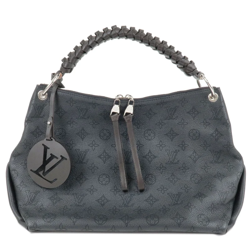 Louis Vuitton handbags with a patent - leather finish for a shiny lookLouis Vuitton Monogram Mahina Beaubourg Hobo Shoulder Bag M56073