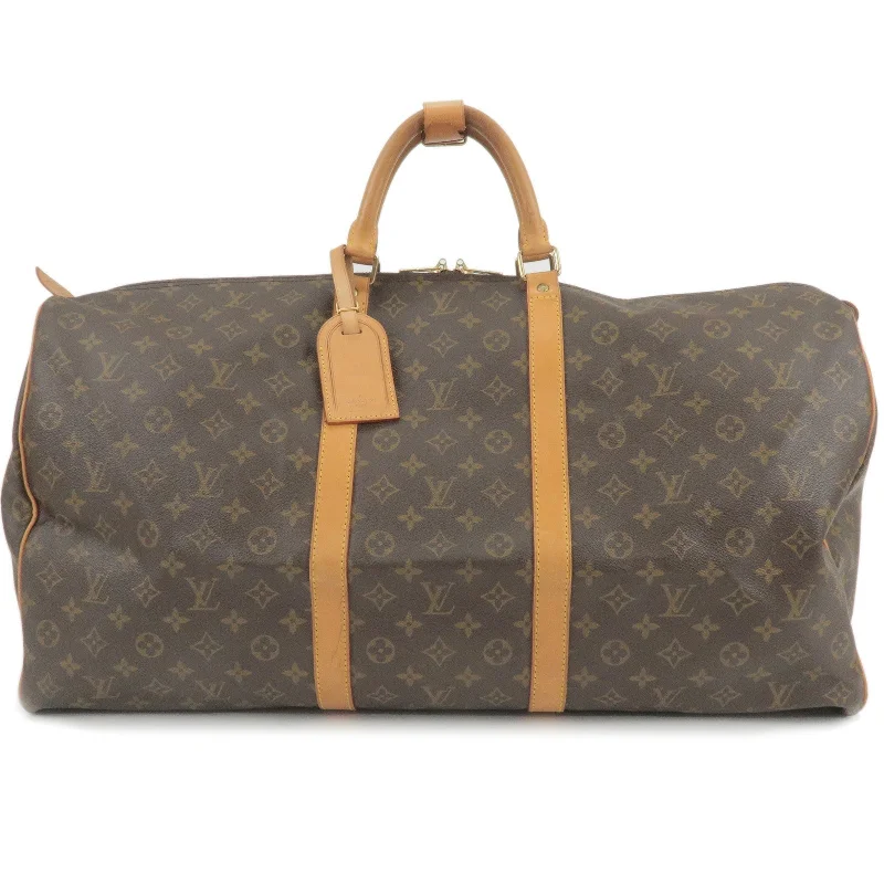 Louis Vuitton bags with a chain - link trim and a leather body for a modern edgeLouis Vuitton Monogram Keep All 60 Boston Bag M41422