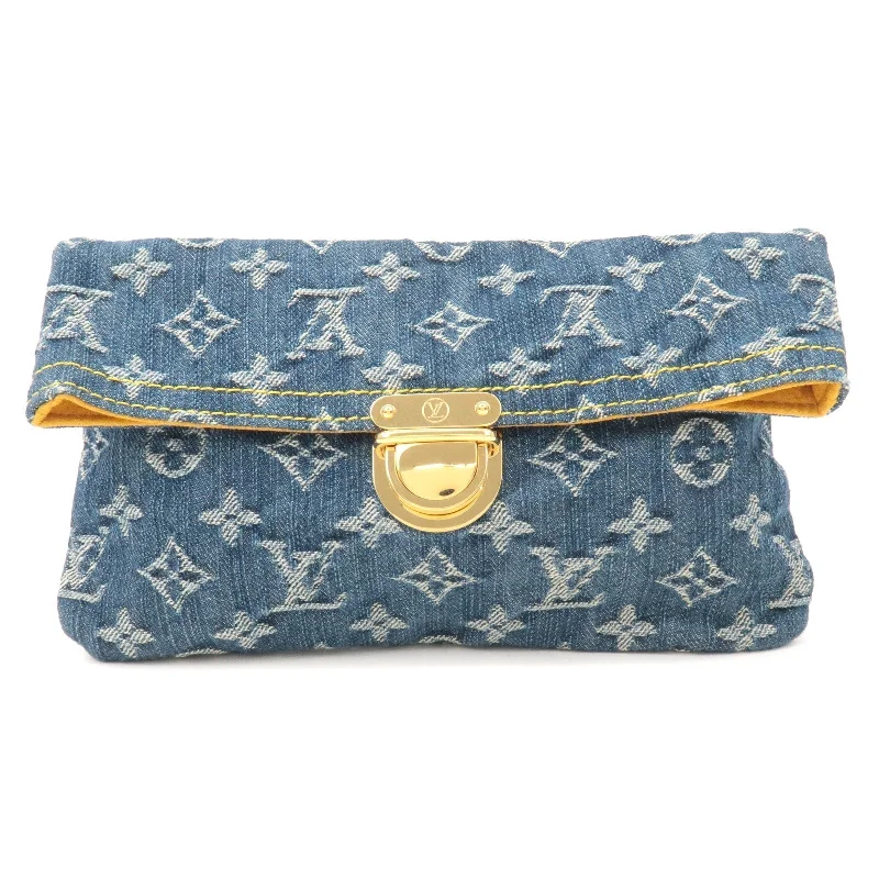 Louis Vuitton Alma bags with a detachable shoulder strap for versatilityLouis Vuitton Monogram Denim Pochette Plat Clutch Bag M95007