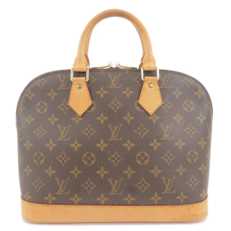 Louis Vuitton bags with a chain - link trim and a leather body for a modern edgeLouis Vuitton Monogram Alma Hand Bag M51130