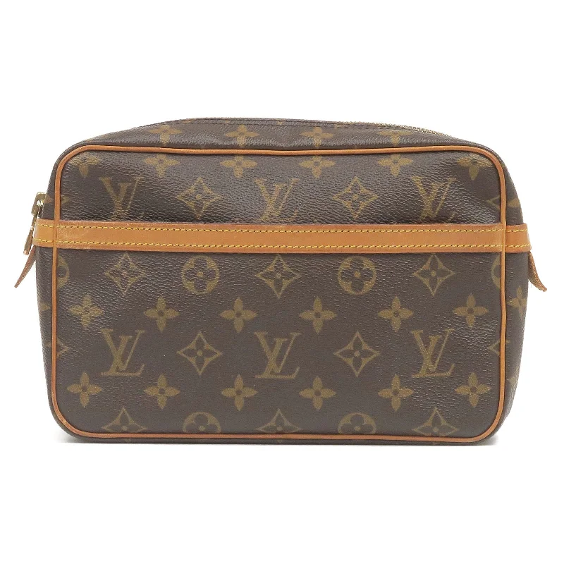 Louis Vuitton Alma bags with a monogram - embossed leather surfaceLouis Vuitton Monogram Compiegne 23 Pouch Clutch Bag M51847