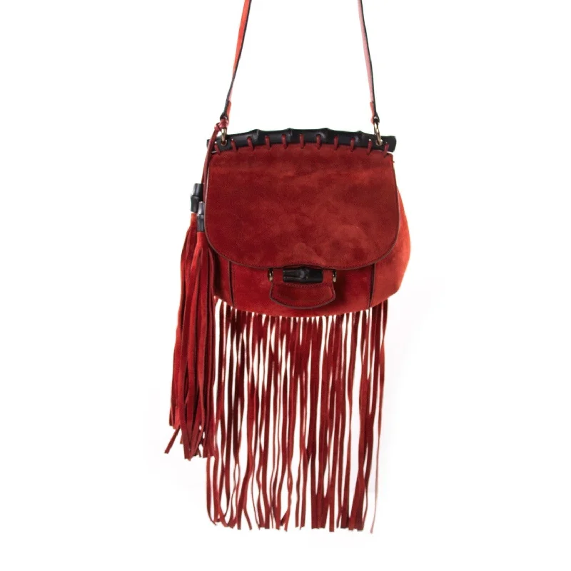 Gucci backpacks for women with a sleek silhouetteGucci Nouveau Fringe Shoulder Bag