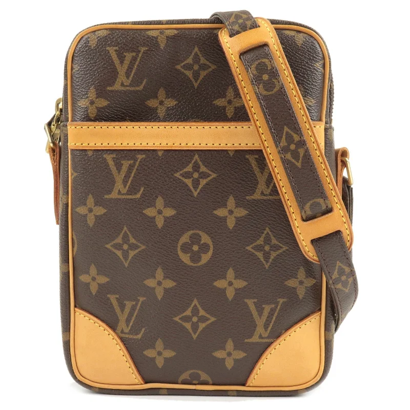 Louis Vuitton bags with a chain - link trim and a leather body for a modern edgeLouis Vuitton Monogram Danube Shoulder Bag Crossbody Bag M45266