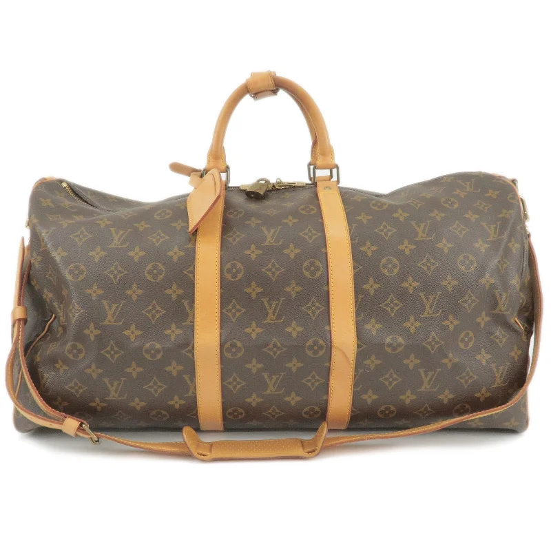 Louis Vuitton bags with a magnetic snap closure for easy accessLouis Vuitton Monogram Keep All Bandouliere 55 Bag M41414