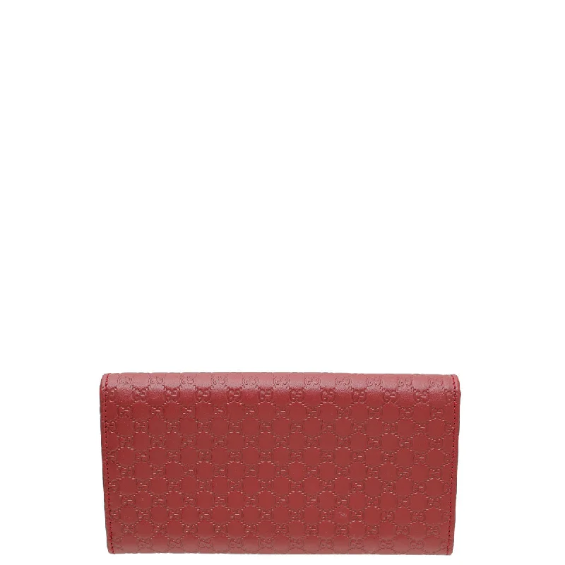 Gucci handbags for women with a back - zip pocketGucci Red Microguccissima Continental Wallet