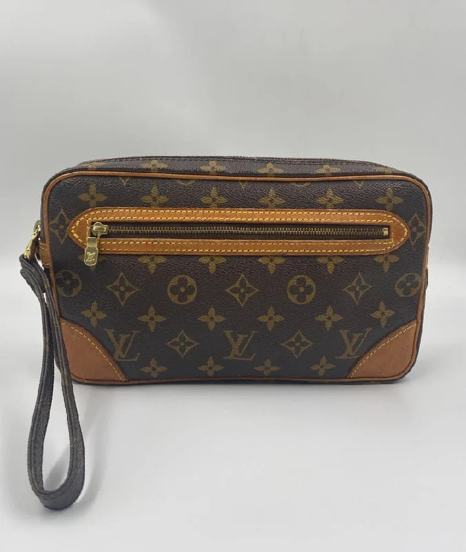 Louis Vuitton bags with a snap - button closure and a decorative charm for styleLouis Vuitton Vintage Clutch