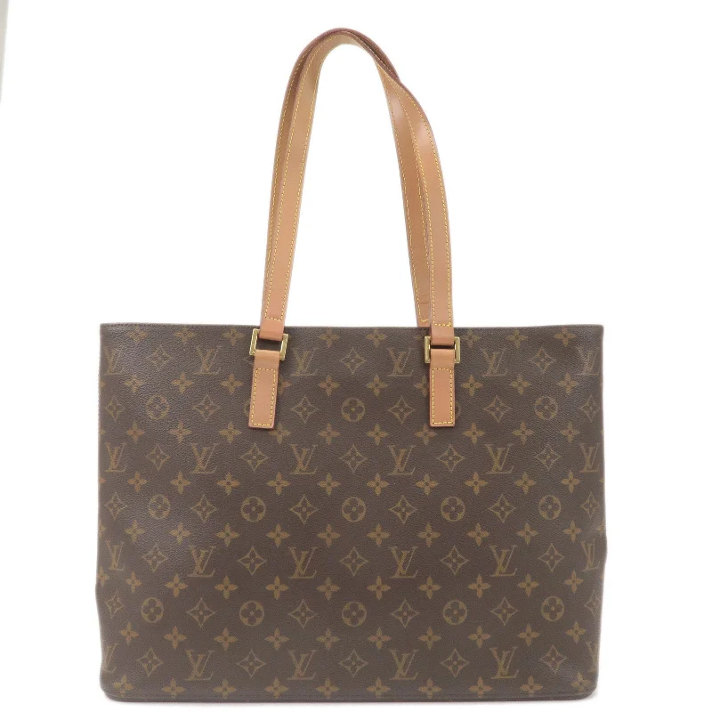 Louis Vuitton backpacks with a hidden back pocket for securityLouis Vuitton Monogram Luco Tote Bag Hand Bag Brown M51155