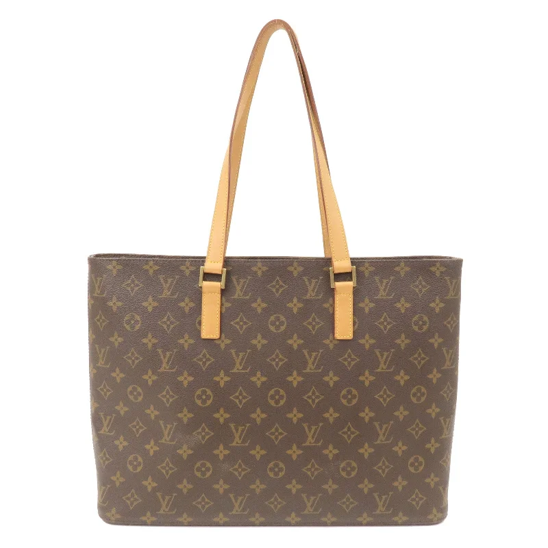 Louis Vuitton tote bags with a water - resistant coating for outdoor useLouis Vuitton Monogram Luco Tote Bag Hand Bag Brown M51155