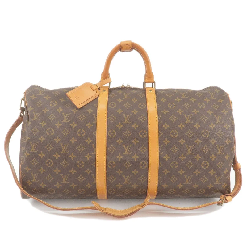 Louis Vuitton crossbody bags with a printed floral pattern for femininityLouis Vuitton Monogram Keep All Bandouliere 55 Boston Bag M41414