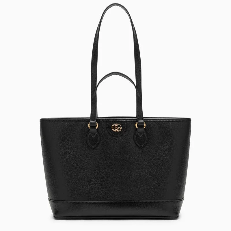 Women Gucci Sylvie bags with a leather - wrapped handleGucci Ophidia Black Leather Mini Shopping Bag Women