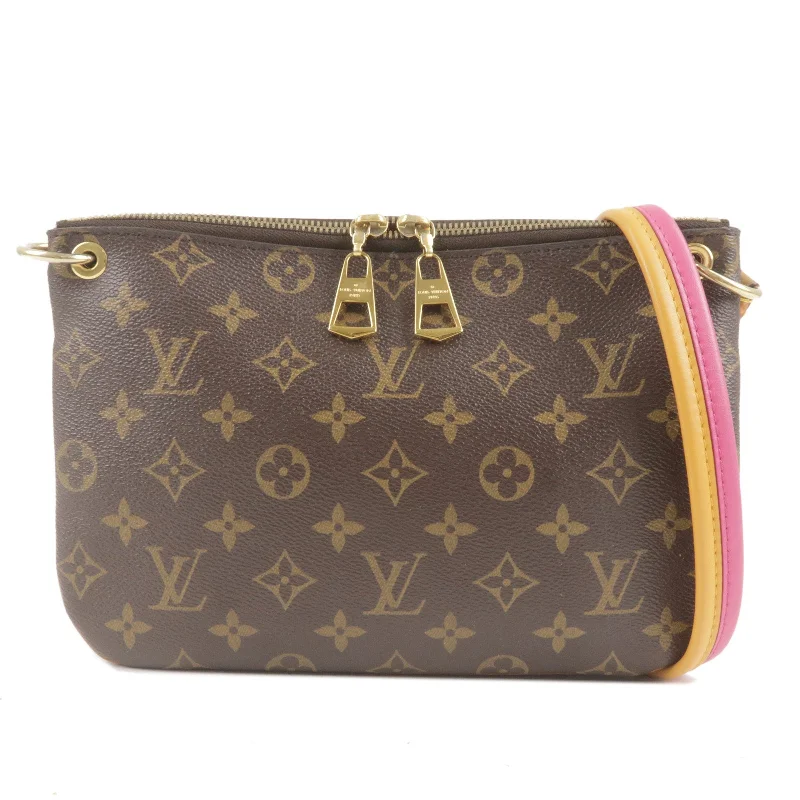 Louis Vuitton bags with a chain - link trim and a leather body for a modern edgeLouis Vuitton Monogram Lorette Shoulder Bag Hot Pink M44053