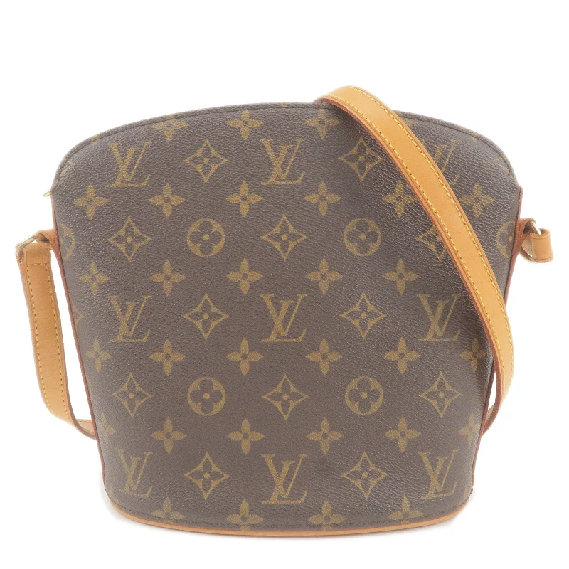 Louis Vuitton bags with a snap - button closure and a decorative charm for styleLouis Vuitton Monogram Drouot Cross Body Shoulder Bag M51290