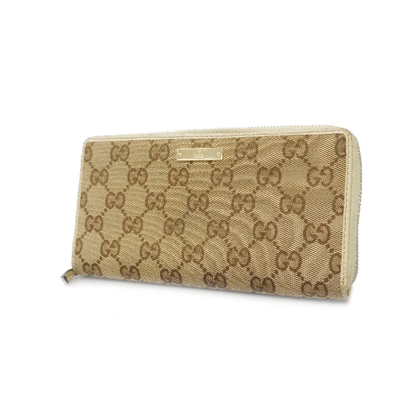 Ladies Gucci shoulder bags with a tassel decorationGucci Long Wallet GG Canvas 112724 Beige/Ivory