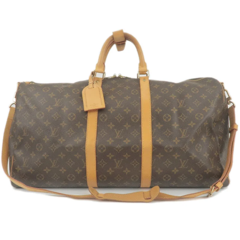 Louis Vuitton Twist bags with a contrast - colored interior for visual interestLouis Vuitton Monogram Keep All Bandouliere 55 Bag M41414