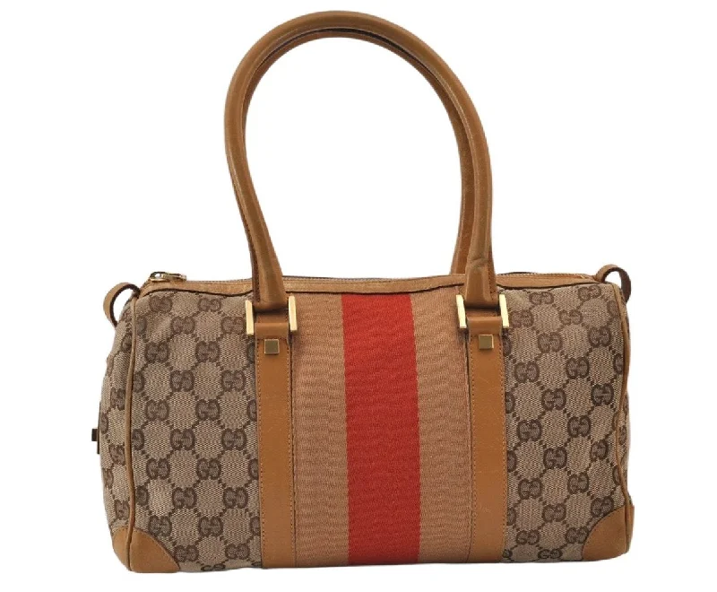 Ladies Gucci Dionysus bags with a star - shaped charmAuthentic GUCCI Sherry Line Hand Bag GG Canvas Leather 0000851 Brown 1194K