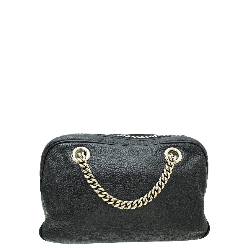 Small - sized Women Gucci shoulder bags for evening outingsGucci Black Soho Chain Shoulder Bag Small