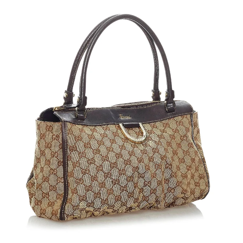 Women Gucci Sylvie bags with a detachable ribbon detailGucci GG Abbey-D Ring Canvas Tote Bag (30364)