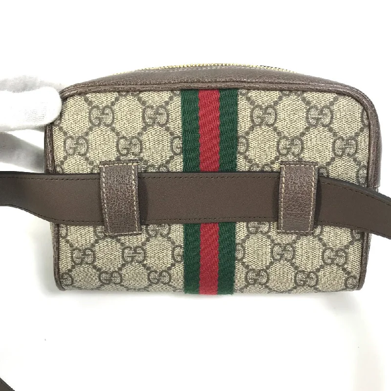 Gucci Marmont bags for women with a contrast - colored interiorGUCCI Waist bag 517076 GG Supreme Canvas beige Sherry line OPHIDIA OPHIDIA Women Secondhand