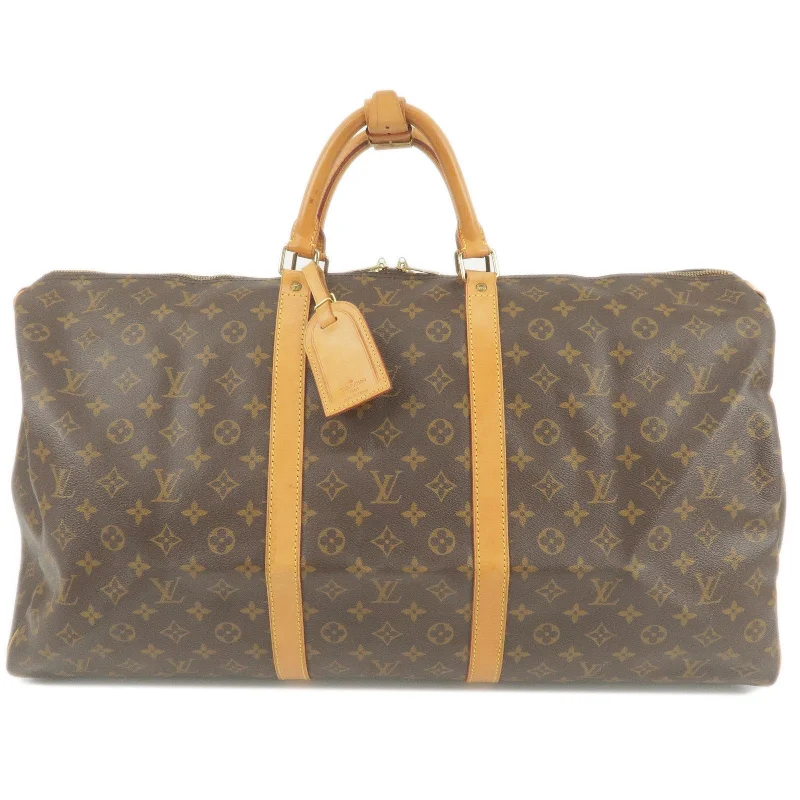 Louis Vuitton bags with a snap - button closure and a decorative charm for styleLouis Vuitton Monogram Keep All 60 Boston Bag M41422