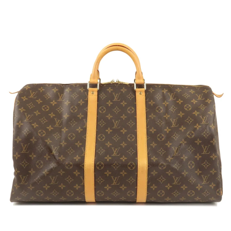 Louis Vuitton bags with a detachable mirror inside for on - the - go touch - upsLouis Vuitton Monogram Keep All 55 Boston Bag M41424