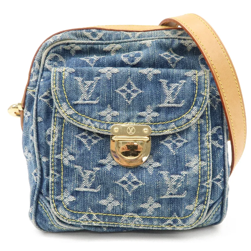 Louis Vuitton Twist bags with a crystal - embellished LV - turnlockLouis Vuitton Monogram Denim Camera Bag Shoulder Bag Blue