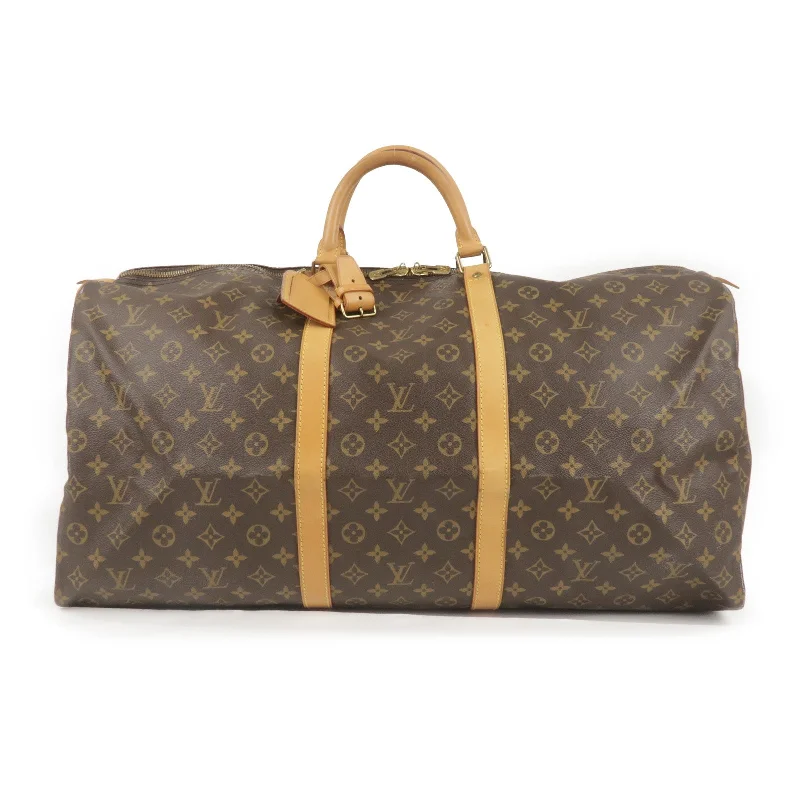 Ladies Louis Vuitton shoulder bags with a single - handle silhouetteLouis Vuitton Monogram Keep All 60 Boston Bag Brown M41422